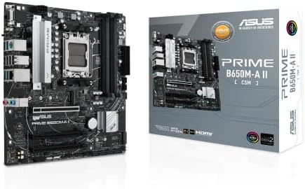 ASUS Prime B650M A AX II AMD B650 AM5 Ryzen  Desktop 9000 8000 & 7000 Micro ATX mATX Motherboard  DDR5  PCIe 5 0 M 2  2 5Gb LAN  Wi Fi 6  DisplayPort  HDMI   BIOS Flashback   Renewed 