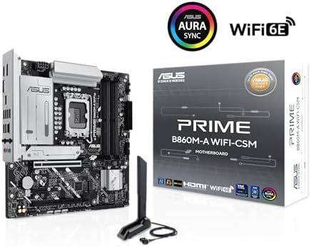 ASUS Prime B860M A WiFi CSM Offers DDR5  PCIe 5 0  Two M 2 Slots  Wi Fi 6E  2 5Gb Ethernet  USB Type C  DisplayPort  HDMI   and M 2 heatsink for Optimal Performance