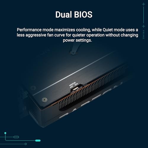ASUS Prime Radeon RX 9070 XT OC Edition Graphics Card PCIe 5 0 HDMI/DP 2 1 2 5 Slot Design axial tech Fans Dual Ball Fan Bearings Dual BIOS GPU Guard
