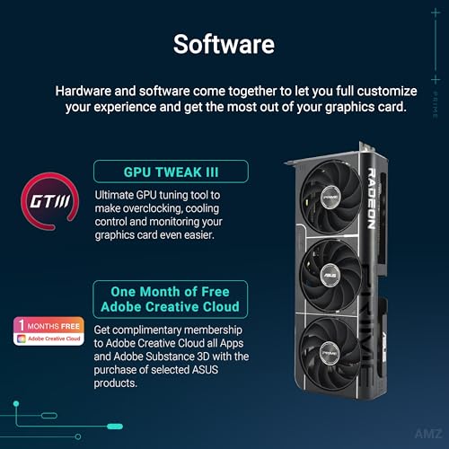 ASUS Tarjeta gráfica Prime Radeon™ RX 9060 XT 8GB GDDR6 OC Edition (PCIe 5.0, HDMI/DP 2.1, diseño de 2.5 ranuras, ventiladores de tecnología axial, rodamientos de ventilador de doble bola, BIOS dual