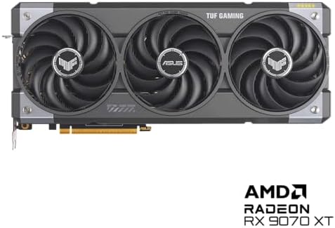 ASUS Prime Radeon  RX 9070 OC Edition Graphics Card  PCIe 5 0  HDMI/DP 2 1  2 5 Slot Design  axial tech Fans  Dual Ball Fan Bearings  Dual BIOS  ASUS GPU Guard 
