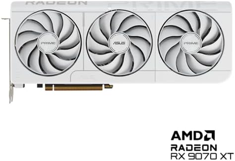 ASUS Prime Radeon  RX 9070 OC Edition Graphics Card  PCIe 5 0  HDMI/DP 2 1  2 5 Slot Design  axial tech Fans  Dual Ball Fan Bearings  Dual BIOS  ASUS GPU Guard 