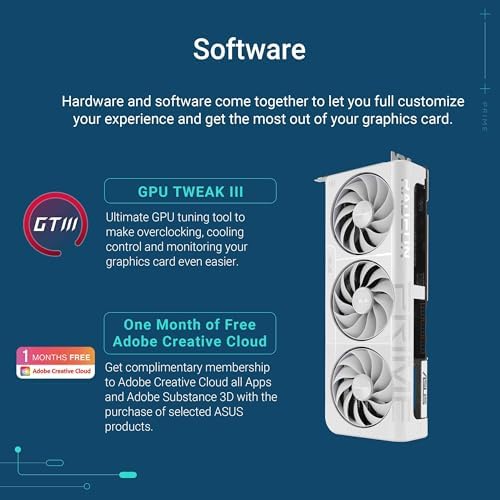 ASUS Prime Radeon  RX 9070 XT White OC Edition Graphics Card  PCIe 5 0  HDMI/DP 2 1  2 5 Slot Design  axial tech Fans  Dual Ball Fan Bearings  Dual BIOS  ASUS GPU Guard 