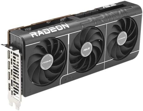 ASUS Prime Radeon  RX 9070 XT OC Edition Graphics Card  AMD  PCIe 5 0  HDMI/DP 2 1  2 5 Slot Design  Axial tech Fans  Ball Bearings  Dual BIOS  GPU Guard 