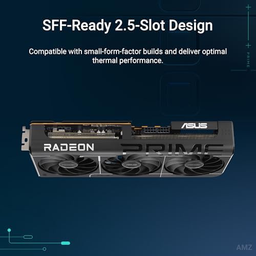 ASUS Prime Radeon  RX 9070 GRE EVO OC Edition Graphics Card  PCIe 5 0  HDMI/DP 2 1  2 5 Slot Design  axial tech Fans  Dual Ball Fan Bearings  Dual BIOS  GPU Guard