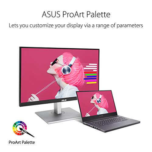 ASUS ProArt Display 27 Monitor PA278CV   WQHD  2560 x 1440   IPS  100  sRGB  100  Rec  709   E < 2  Calman Verified  USB Hub  USB C  DisplayPort Daisy chaining  HDMI  Eye Care  Height Adjustable