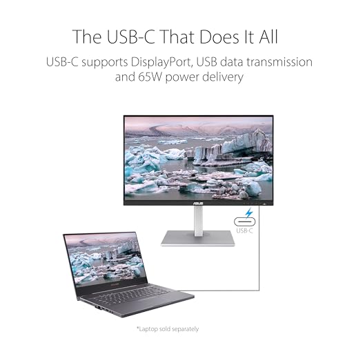 ASUS ProArt Display 27 Monitor PA278CV   WQHD  2560 x 1440   IPS  100  sRGB  100  Rec  709   E < 2  Calman Verified  USB Hub  USB C  DisplayPort Daisy chaining  HDMI  Eye Care  Height Adjustable