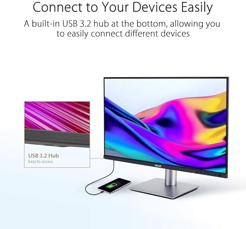 ASUS ProArt Display 27  4K HDR Professional Monitor  PA279CRV    IPS  UHD  3840 x 2160   99  DCI P3/Adobe RGB   E < 2  Calman Verified  USB C PD 96W  DisplayPort  Daisy Chain  Ergonomic  3yr Warranty