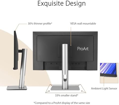 ASUS ProArt Display 27  4K HDR Professional Monitor  PA279CRV    IPS  UHD  3840 x 2160   99  DCI P3/Adobe RGB   E < 2  Calman Verified  USB C PD 96W  DisplayPort  Daisy Chain  Ergonomic  3yr Warranty