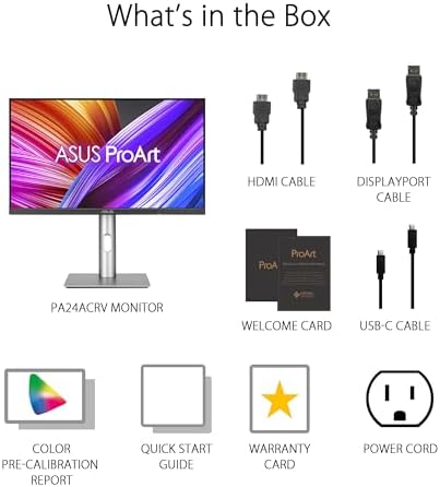 ASUS ProArt Display 27  4K HDR Professional Monitor  PA279CRV    IPS  UHD  3840 x 2160   99  DCI P3/Adobe RGB   E < 2  Calman Verified  USB C PD 96W  DisplayPort  Daisy Chain  Ergonomic  3yr Warranty