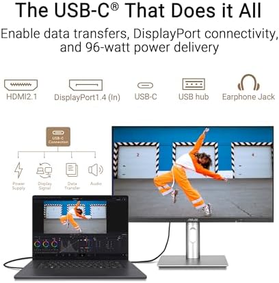 ASUS ProArt Display PA278QV 27  WQHD  2560 x 1440  Monitor  100  sRGB/Rec  709  E < 2  IPS  DisplayPort HDMI DVI D Mini DP  Calman Verified  Anti glare  Tilt Pivot Swivel Height Adjustable  Black