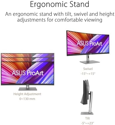 ASUS ProArt Display PA278QV 27  WQHD  2560 x 1440  Monitor  100  sRGB/Rec  709  E < 2  IPS  DisplayPort HDMI DVI D Mini DP  Calman Verified  Anti glare  Tilt Pivot Swivel Height Adjustable  Black