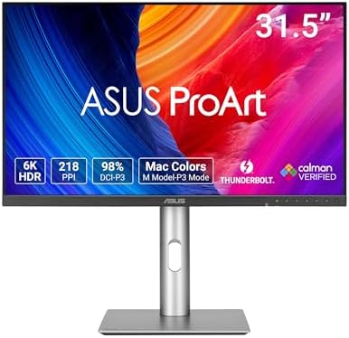 ASUS ProArt Display 27  5K HDR Professional Monitor  PA27JCV    5K  5120 x 2880   IPS  99  DCI P3  100  sRGB   E < 2  USB C PD 96W  Calman Verified  Color Accurate  LuxPixel  3 yr Warranty