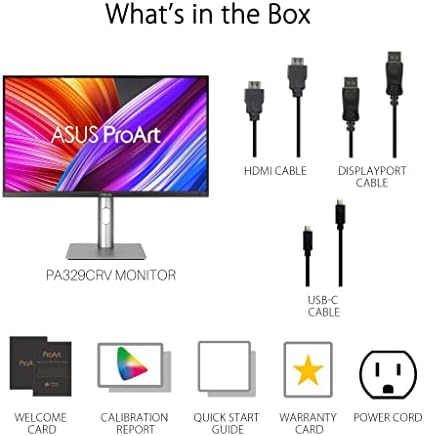ASUS ProArt Display 32   31 5 viewable  Professional Monitor  PA329CRV    IPS  4K UHD  3840 x 2160   98  DCI P3  Color Accuracy  E < 2  Calman Verified  USB C PD 96W  Daisy Chain  VESA DisplayHDR400