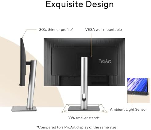 ASUS ProArt Display 27  1440P Professional Monitor  PA278QGV    IPS  QHD  2560 x 1440   95  DCI P3  Color Accurate   E<2  Calman Verified  120Hz  HDR 10  Light Sync  Ergonomic  3 yr Warranty