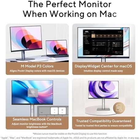 ASUS ProArt Display 27  1440P Professional Monitor  PA278QGV    IPS  QHD  2560 x 1440   95  DCI P3  Color Accurate   E<2  Calman Verified  120Hz  HDR 10  Light Sync  Ergonomic  3 yr Warranty