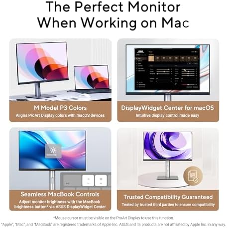 ASUS ProArt Display PA278CGRV Monitor   27  IPS  144Hz  QHD  2560 x 1440   97  DCI P3   E < 2  Calman Verified  USB C PD 96W  Light Sync  Ergonomic Stand  VESA DisplayHDR 400  3yr Warranty