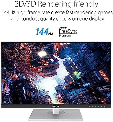 ASUS ProArt Display 27  1440P Professional Monitor  PA278CGV    IPS  QHD  2560 x 1440   144Hz  95  DCI P3   E < 2  Calman Verified  USB C PD 90W  FreeSync Premium  DisplayHDR 400  Height Adjustable