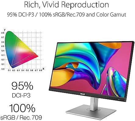 ASUS ProArt Display 27  1440P Professional Monitor  PA278CGV    IPS  QHD  2560 x 1440   144Hz  95  DCI P3   E < 2  Calman Verified  USB C PD 90W  FreeSync Premium  DisplayHDR 400  Height Adjustable