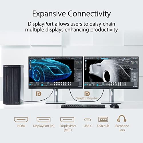 ASUS ProArt Display 27” 4K HDR Monitor Profesional (PA279CRV) - IPS, UHD (3840 x 2160), 99% DCI-P3/Adobe RGB, ΔE < 2, Calman Verified, USB-C PD 96W, DisplayPort, Daisy-Chain, Ergonómico, Garantía de 3