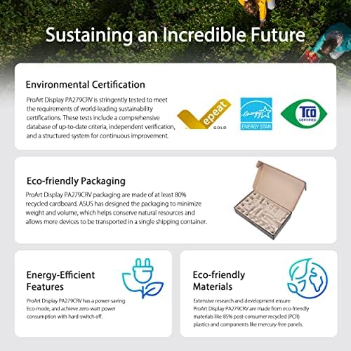 ASUS ProArt Display 27” 4K HDR Monitor Profesional (PA279CRV) - IPS, UHD (3840 x 2160), 99% DCI-P3/Adobe RGB, ΔE < 2, Calman Verified, USB-C PD 96W, DisplayPort, Daisy-Chain, Ergonómico, Garantía de 3