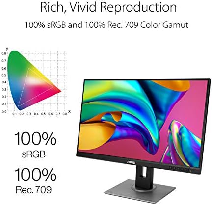 ASUS ProArt Display PA278QV 27  WQHD  2560 x 1440  Monitor  100  sRGB/Rec  709  E < 2  IPS  DisplayPort HDMI DVI D Mini DP  Calman Verified  Eye Care  Anti Glare  Tilt Pivot Swivel Height Adjustable