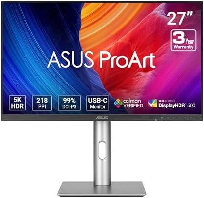 ASUS ProArt Display PA278QV 27  WQHD  2560 x 1440  Monitor  100  sRGB/Rec  709  E < 2  IPS  DisplayPort HDMI DVI D Mini DP  Calman Verified  Eye Care  Anti Glare  Tilt Pivot Swivel Height Adjustable