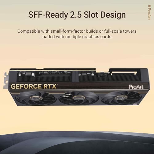ASUS ProArt GeForce RTX  5070 Ti OC Edition Graphics Card  PCIe  5 0  16GB GDDR7  USB Type C   HDMI /DP 2 1  2 5 Slot  Axial tech Fans  Vapor Chamber  Phase Change GPU Thermal pad