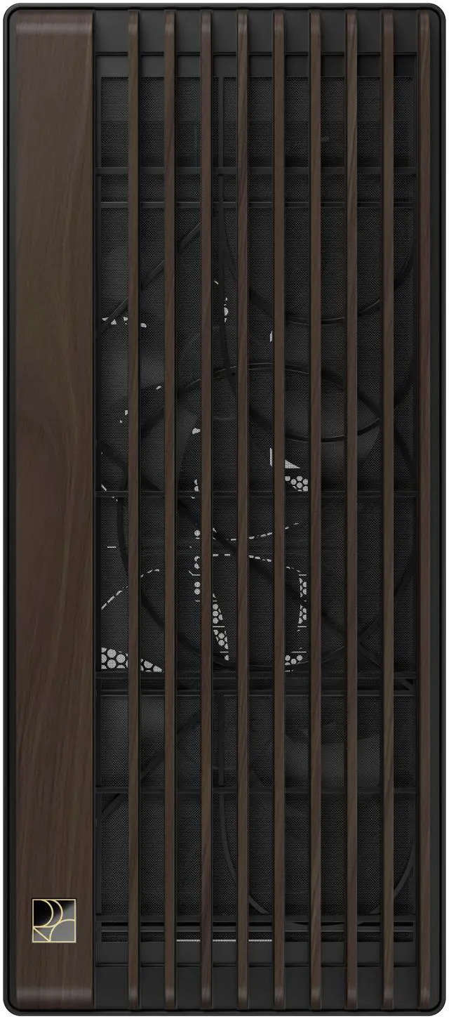 ASUS ProArt PA602 Wood Edition Modern Black E ATX Mid Tower Case with Tempered Glass  Supports 440mm GPUs  420mm Radiators  Includes One 140mm and Two 200mm Pre Installed Fans 