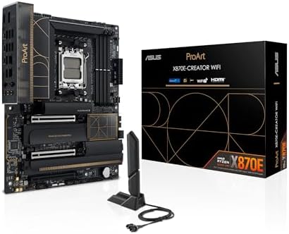 ASUS ProArt X870E CREATOR WiFi AMD AM5 X870E ATX Motherboard PCIe  5 0 x16 Slots with Full Support for Next gen GPUs  16 2 2 Power Stages  DDR5  Dual USB4   10 Gb & 2 5 Gb LAN  WiFi 7  Four M 2 Slots