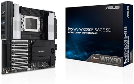 ASUS Pro WS WRX90E SAGE SE EEB Workstation Motherboard  AMD Ryzen  Threadripper  PRO 7000 WX Series  ECC R DIMM DDR5  32 Power Stage 7xPCIe 5 0x16  PCIe 5 0 M 2  10Gb & 2 5Gb LAN  Multi GPU Support