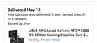 ASUS ROG Astral GeForce RTX 5080 16GB GDDR7 OC Edition 