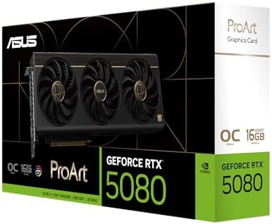 ASUS ROG Astral GeForce RTX  5080 OC Edition Gaming Graphics Card  PCIe  5 0  16GB GDDR7  HDMI /DP 2 1  3 8 Slot  4 Fan Design  Axial tech Fans  Patented Vapor Chamber  Phase Change GPU Thermal pad