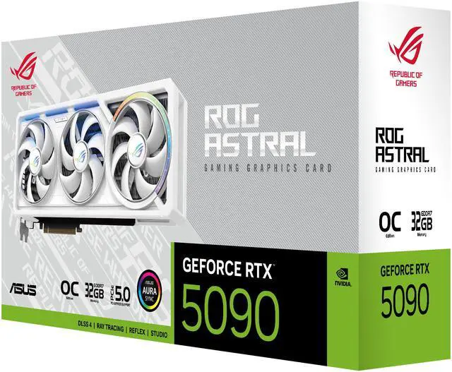 ASUS ROG Astral GeForce RTX 5090 32GB GDDR7 PCI Express 5 0 Graphics Card ROG ASTRAL RTX5090 O32G WHITE