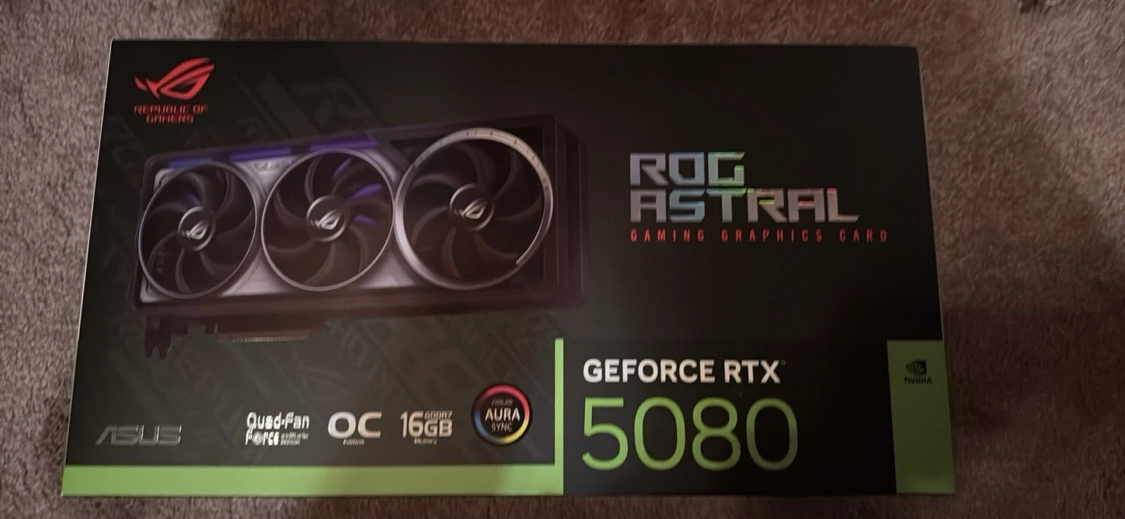 ASUS ROG Astral GeForce RTX 5080 16GB GDDR7 OC Edition completamente nueva, nunca se ha abierto