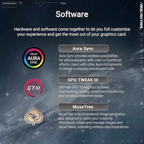 ASUS ROG Astral GeForce RTX™ 5080 16GB GDDR7 Edición OC Blanca - Tarjeta gráfica de cuatro ventiladores que ofrece un flujo de aire y presión de aire sin precedentes para un rendimiento óptimo