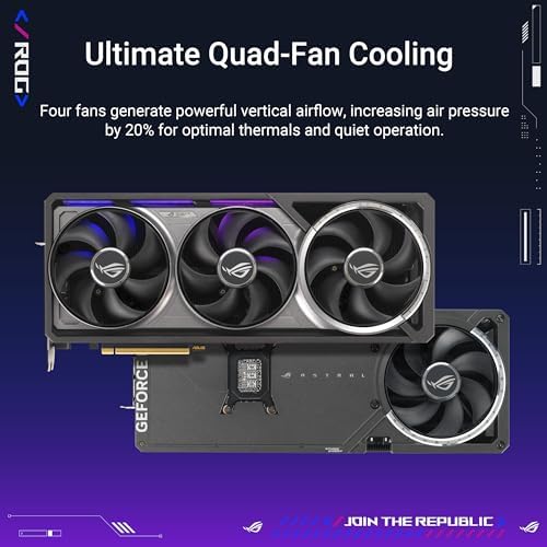 ASUS ROG Astral NVIDIA GeForce RTX  5080 16GB GDDR7 OC Edition Gaming Graphics Card  PCIe  5 0  HDMI /DP 2 1  3 8 Slot  4 Fan Design  Axial tech Fans  Patented Vapor Chamber   3 Year Warranty
