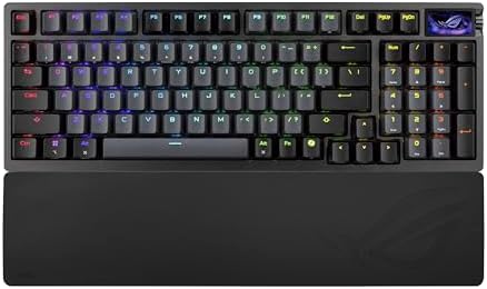 ASUS ROG Azoth Extreme Wireless Mechanical Gaming Keyboard   75  TKL  ROG NX Snow Linear Switches  PBT Keycaps  Aluminum Chassis  Carbon Fiber  Gasket Mount  Color OLED Screen  PC/Mac Support   Black