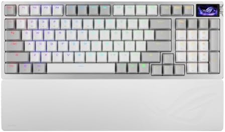 ASUS ROG Azoth Extreme Wireless Mechanical Gaming Keyboard   75  TKL  ROG NX Snow Linear Switches  PBT Keycaps  Aluminum Chassis  Carbon Fiber  Gasket Mount  Color OLED Screen  PC/Mac Support   Black