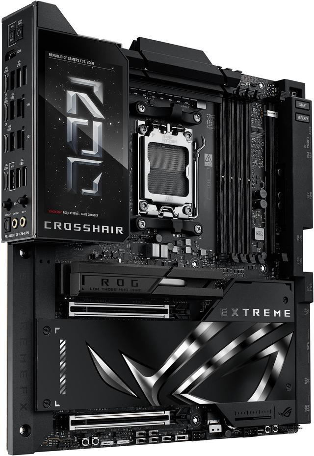 Placa base para juegos ASUS ROG CROSSHAIR X870E EXTREME AMD X870E AM5 E-ATX: 20+2+2 etapas de potencia, DDR5, PCIe 5.0, 5 puertos M.2, LAN 5G y 10G, Wi-Fi 7, USB 4.0 tipo C, LCD de 5", overclocking y conectividad con IA