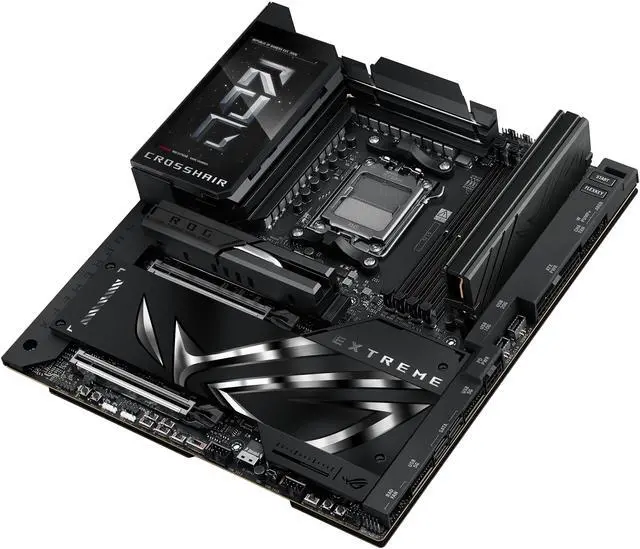ASUS ROG CROSSHAIR X870E EXTREME AMD X870E AM5 E ATX Gaming Motherboard   20 2 2 Power Stages  DDR5  PCIe 5 0  5x M 2  5G & 10G LAN  Wi Fi 7  USB4 Type C  5" LCD  AI Overclocking & Networking