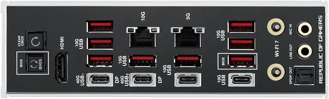 ASUS ROG CROSSHAIR X870E EXTREME AMD X870E AM5 E ATX Gaming Motherboard   20 2 2 Power Stages  DDR5  PCIe 5 0  5x M 2  5G & 10G LAN  Wi Fi 7  USB4 Type C  5" LCD  AI Overclocking & Networking