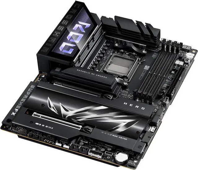 ASUS ROG CROSSHAIR X870E HERO AMD X870E AM5 ATX motherboard  Advanced AI PC ready  18 2 2 power stages  DDR5  PCIe 5 0  5x M 2  Wi Fi 7  USB4  AI Overclocking  Core Flex  PCIe Slot Q Release Slim