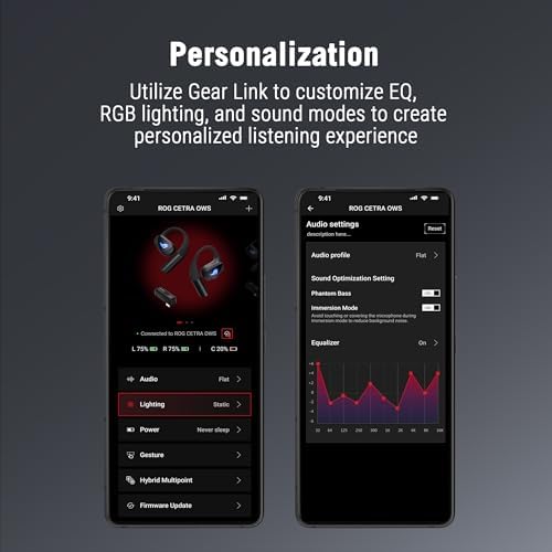 ASUS ROG Cetra Open Wireless Open Ear Earbuds   Dual Mode  BT/2 4GHz   Quad AI Noise Canceling Mic  Low Latency  16H Playtime  IPX5 Water Resistant  for Daily/Workout/Outdoor/Gaming Use   Black