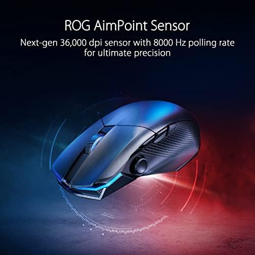 ASUS ROG Chakram X Origin Wireless Gaming Mouse   MMO/MOBA Design  Detachable Joystick  11 Programmable Buttons Right Handed  123g  Tri Mode Connectivity  36K DPI  up to 150Hr Battery  PC/Mac Support