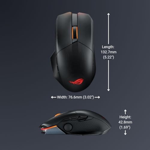 ASUS ROG Chakram X Origin Wireless Gaming Mouse   MMO/MOBA Design  Detachable Joystick  11 Programmable Buttons Right Handed  123g  Tri Mode Connectivity  36K DPI  up to 150Hr Battery  PC/Mac Support