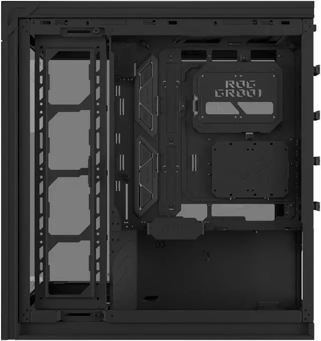 ASUS ROG Cronox Full Tower Gaming PC Case Curved Tempered Glass Side Panel  Support for Graphics Cards up to 400mm Long  EATX and BTF Motherboards  9 2 Inch LCD Case Screen Module