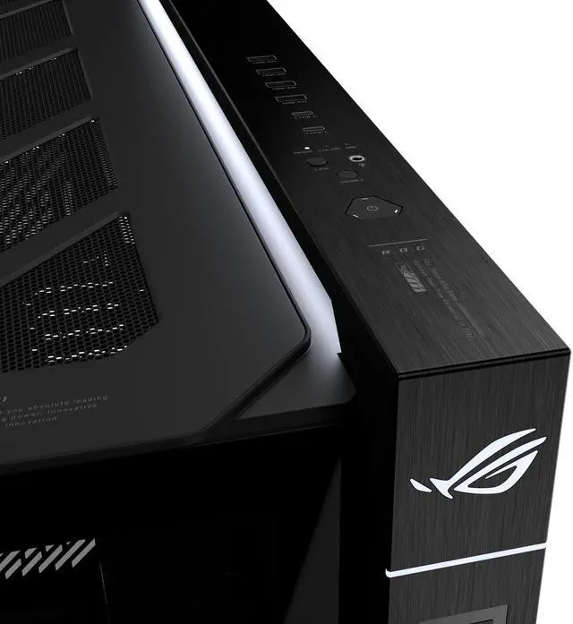 ASUS ROG Cronox Full Tower Gaming PC Case Curved Tempered Glass Side Panel  Support for Graphics Cards up to 400mm Long  EATX and BTF Motherboards  9 2 Inch LCD Case Screen Module