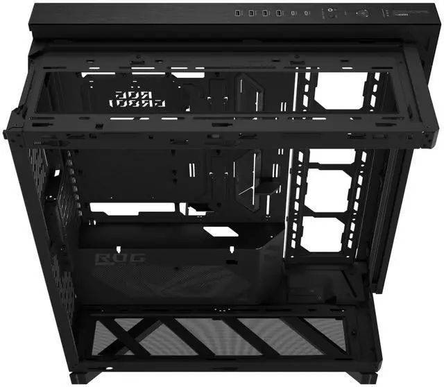 ASUS ROG Cronox Full Tower Gaming PC Case Curved Tempered Glass Side Panel  Support for Graphics Cards up to 400mm Long  EATX and BTF Motherboards  9 2 Inch LCD Case Screen Module