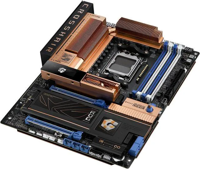 ASUS ROG Crosshair 2006 X870E AM5 ATX motherboard  DDR5  DIMM Fit  WiFi 7  10Gb LAN  5x M 2  2x USB4  2" OLED Display  AIO Q Connector